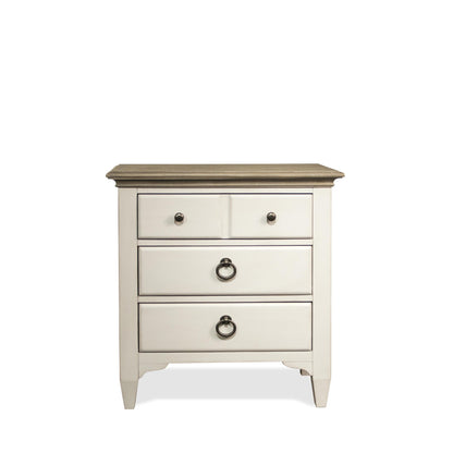 Myra - Three Drawer Nightstand - Natural / Paperwhite