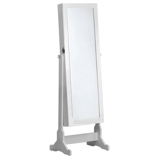 Zayas - Cheval Mirror With Jewelry Storage - White