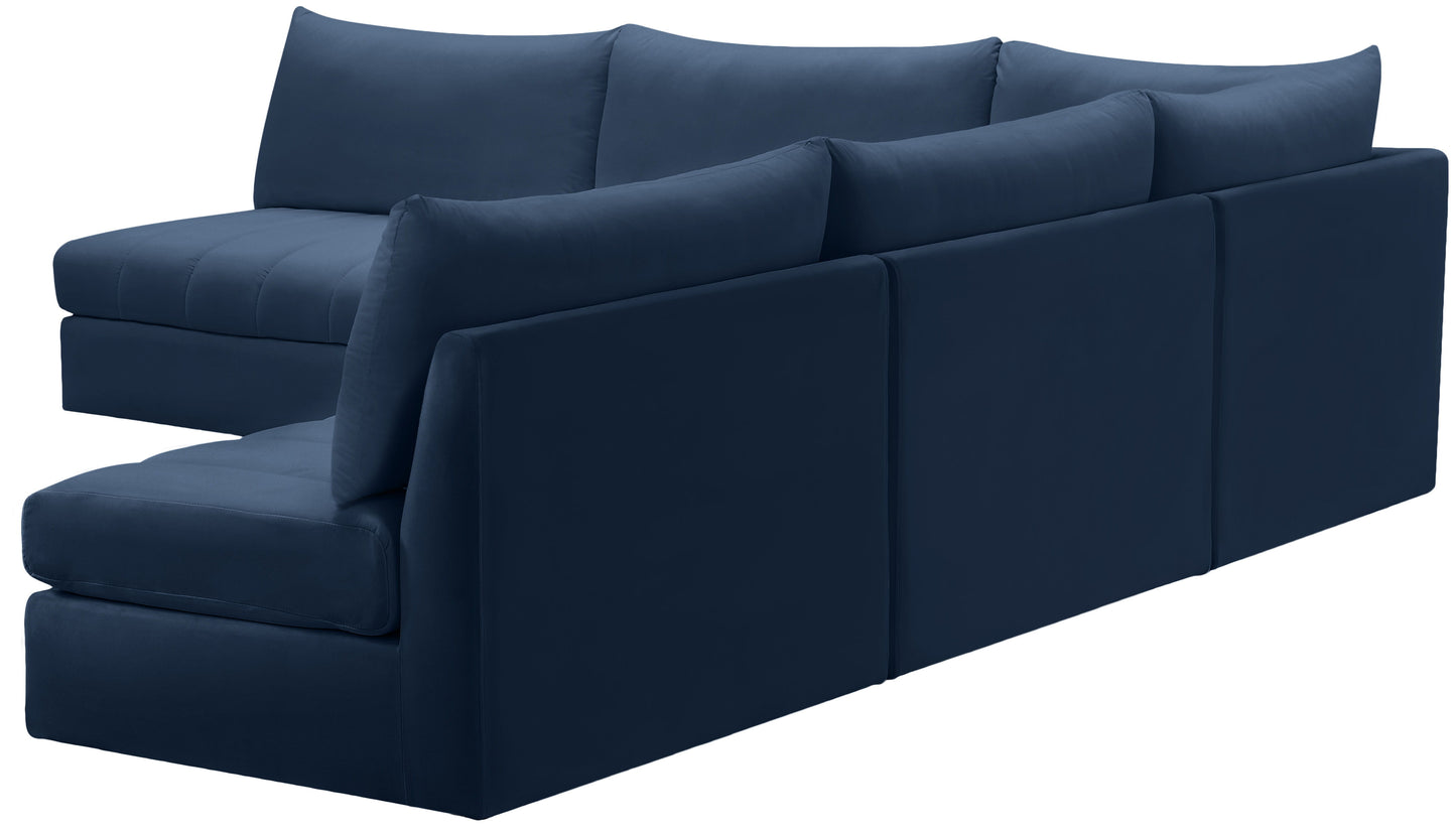 Jacob - Modular Sectional 5 Piece - Navy - Fabric - Modern & Contemporary