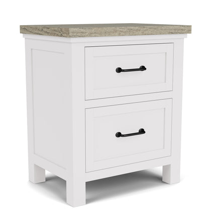 Cora - Two Drawer Nightstand - White