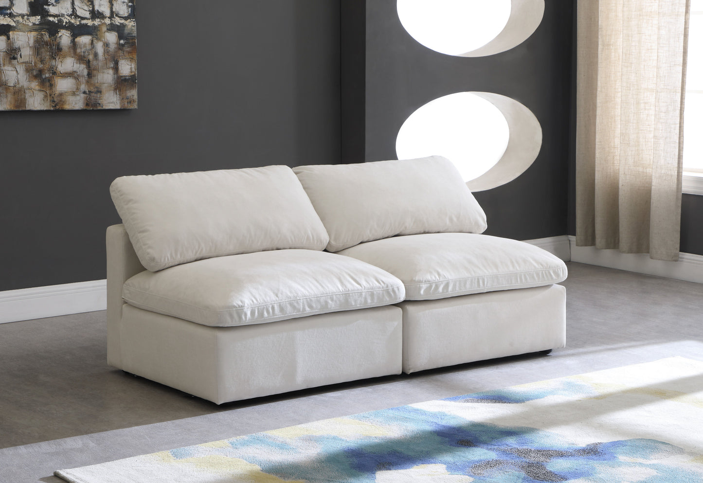 Plush - Modular Armless 2 Seat Sofa