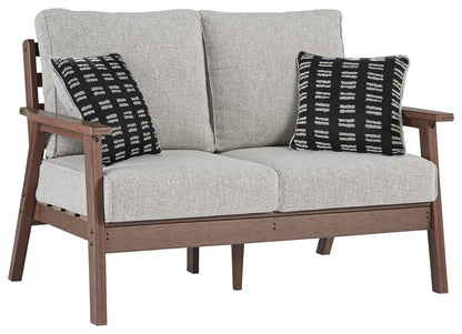 Emmeline - Brown / Beige - Loveseat W/Cushion