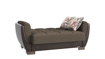 Ottomanson Armada Air - Convertible Loveseat With Storage - Gray Brown & Dark Brown