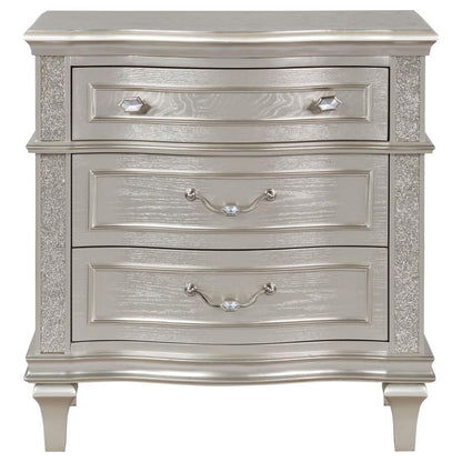 Evangeline - 3-Drawer Nightstand - Silver Oak