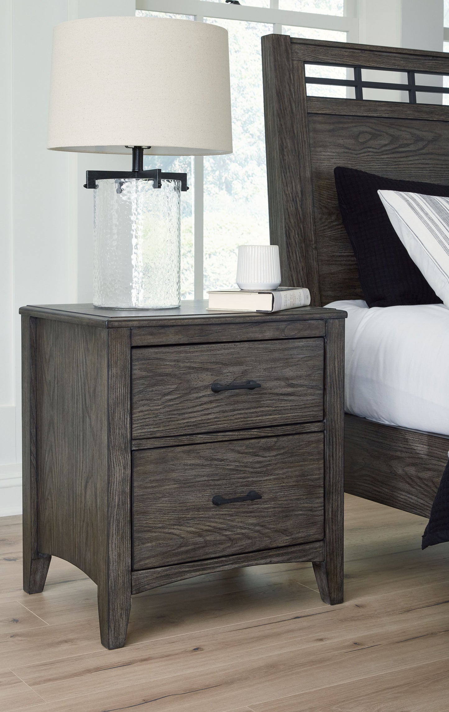 Montillan - Grayish Brown - Two Drawer Night Stand