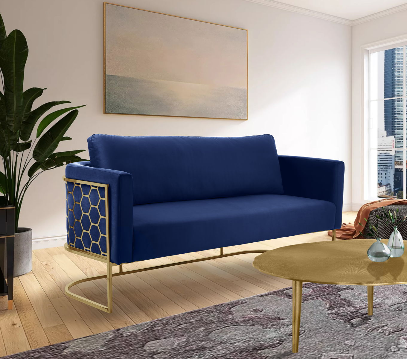 Casa - Sofa with Gold Legs