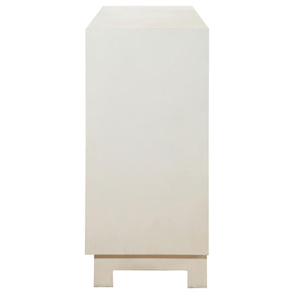 Voula - 4 Door Wood Accent Storage Cabinet - White And Gold