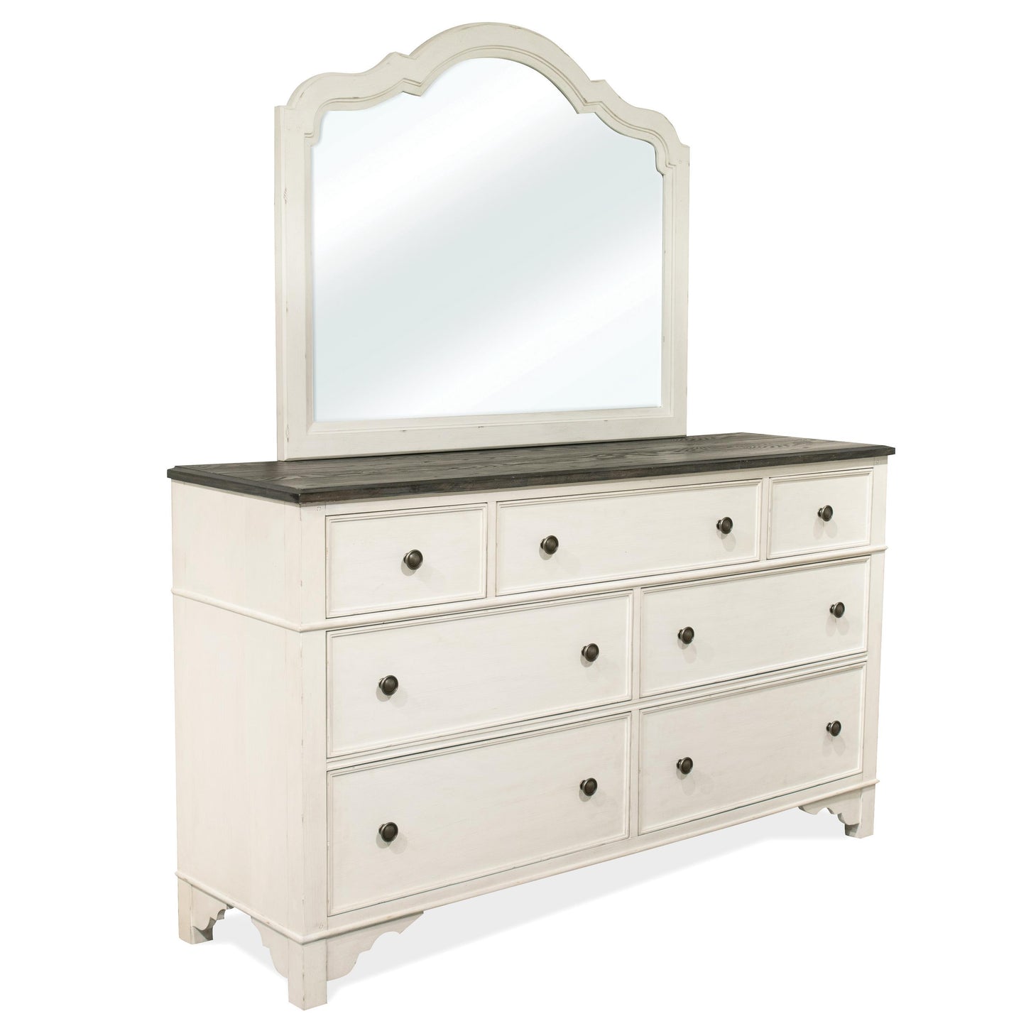 Grand Haven - Seven Drawer Dresser - Feathered White / Rich Charcoal