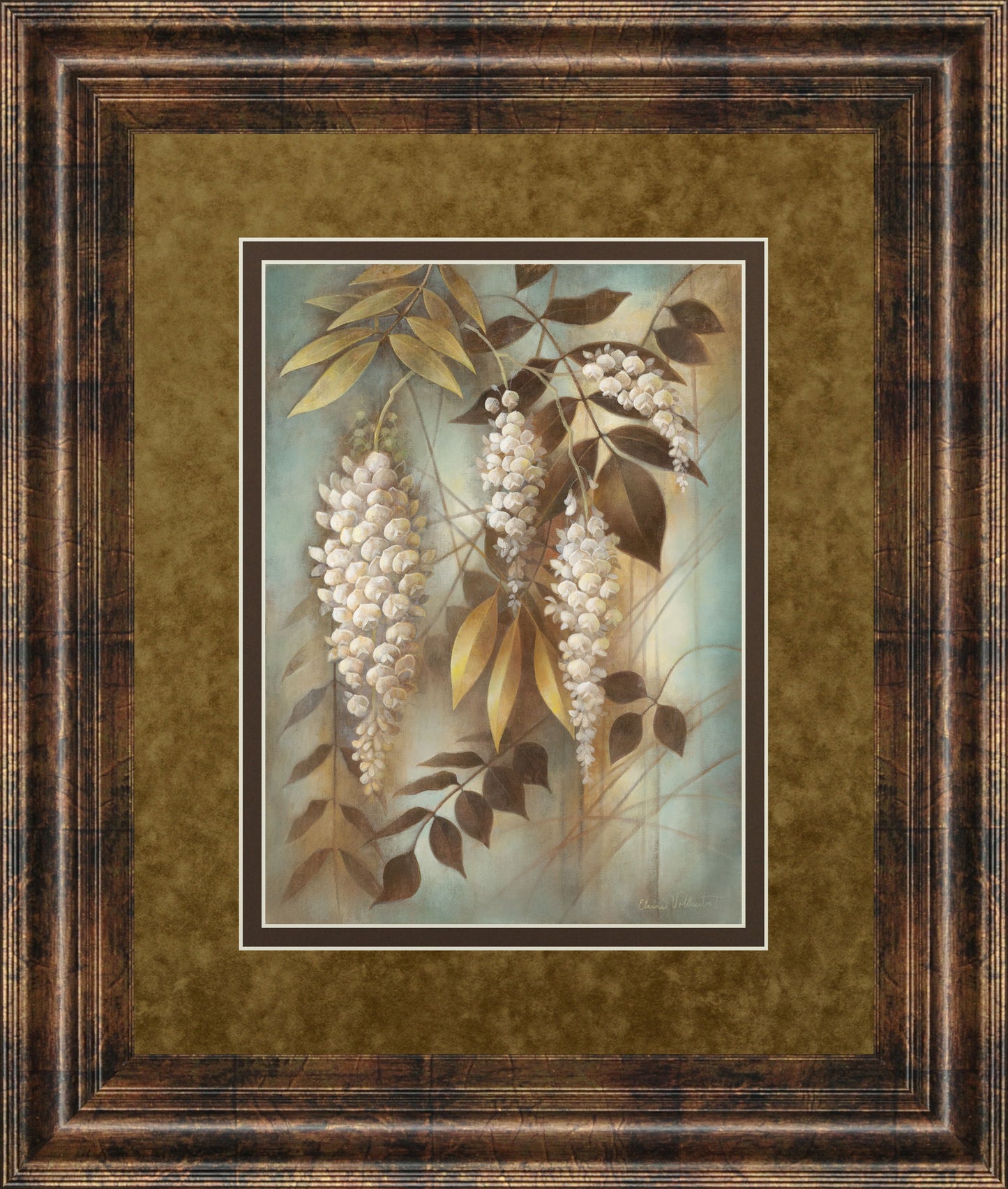 Wisteria Lane Il By Eliane Volherbst-Lane - Framed Print Wall Art - White