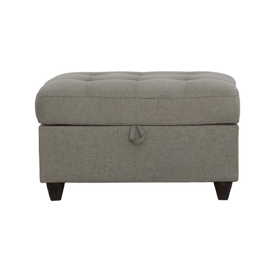 Stonenesse - Rectangular Upholstered Storage Ottoman - Gray