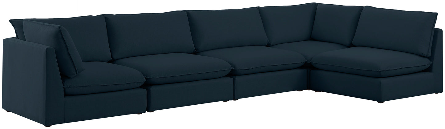 Mackenzie - Modular Sectional 5 Piece- Navy