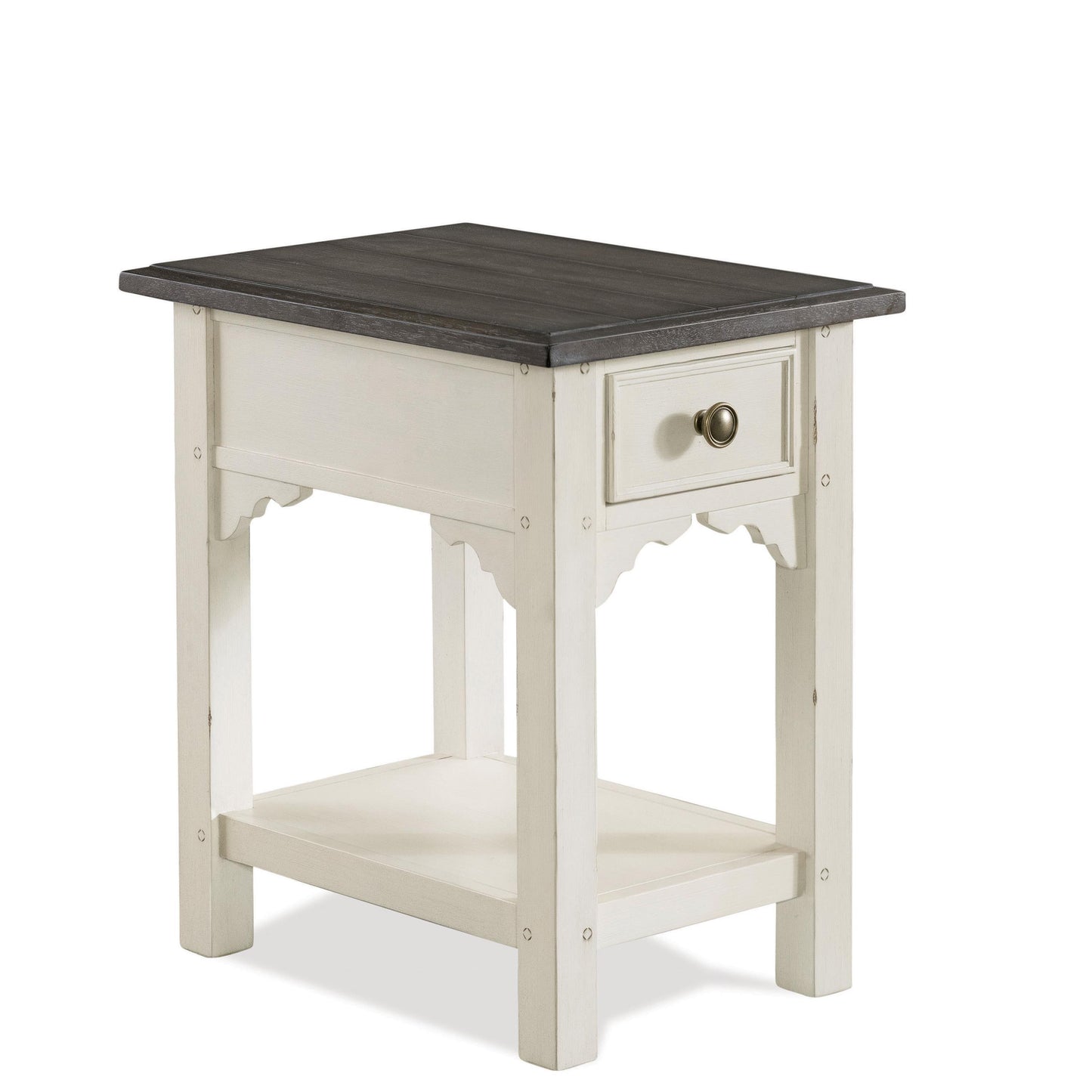 Grand Haven - Chairside Table - Feathered White / Rich Charcoal