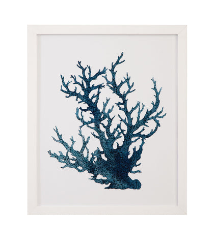 Coral Souvenirs - IV Framed Print - Blue