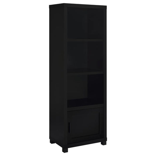 Jupiter - 3-Shelf Engineered Wood Media Tower - Black