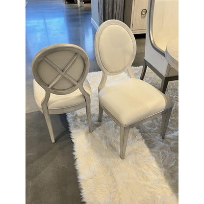 Hepburn - Oval Back Upholstered Side Chair (Set of 2) 2" - White