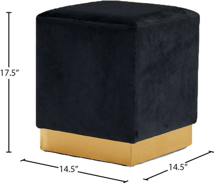 Jax - Stool Ottoman with Gold Base