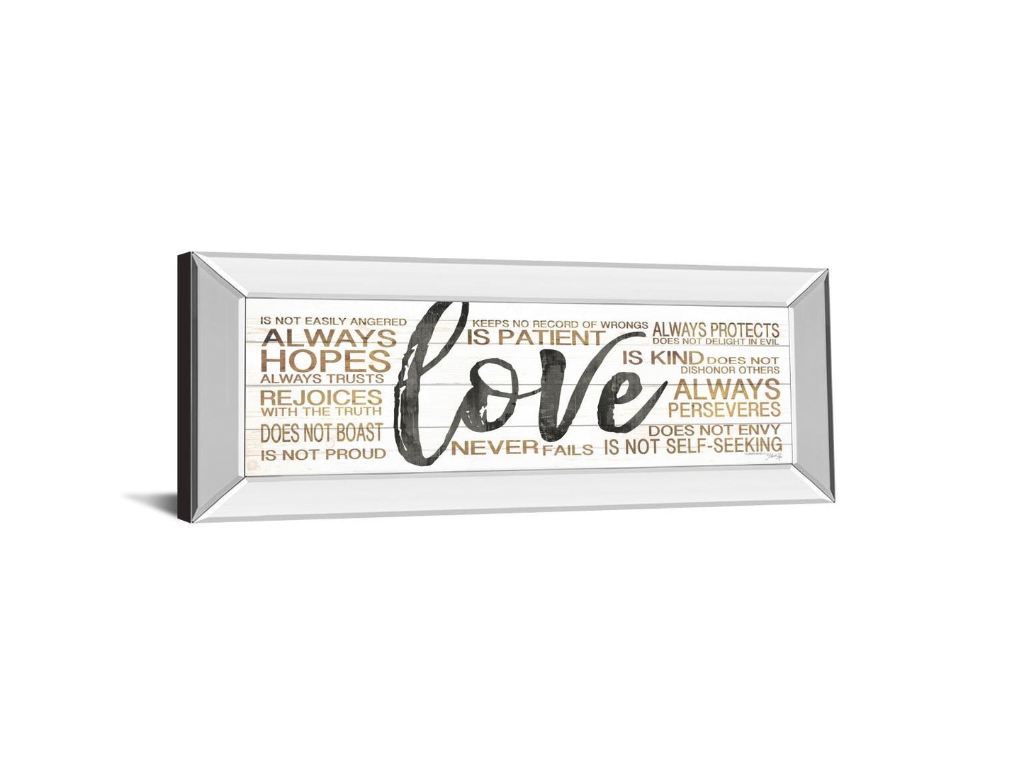 Love By Marla Rae - Mirror Framed Print Wall Art - White