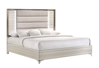 Zambrano - King Bed With LED - White