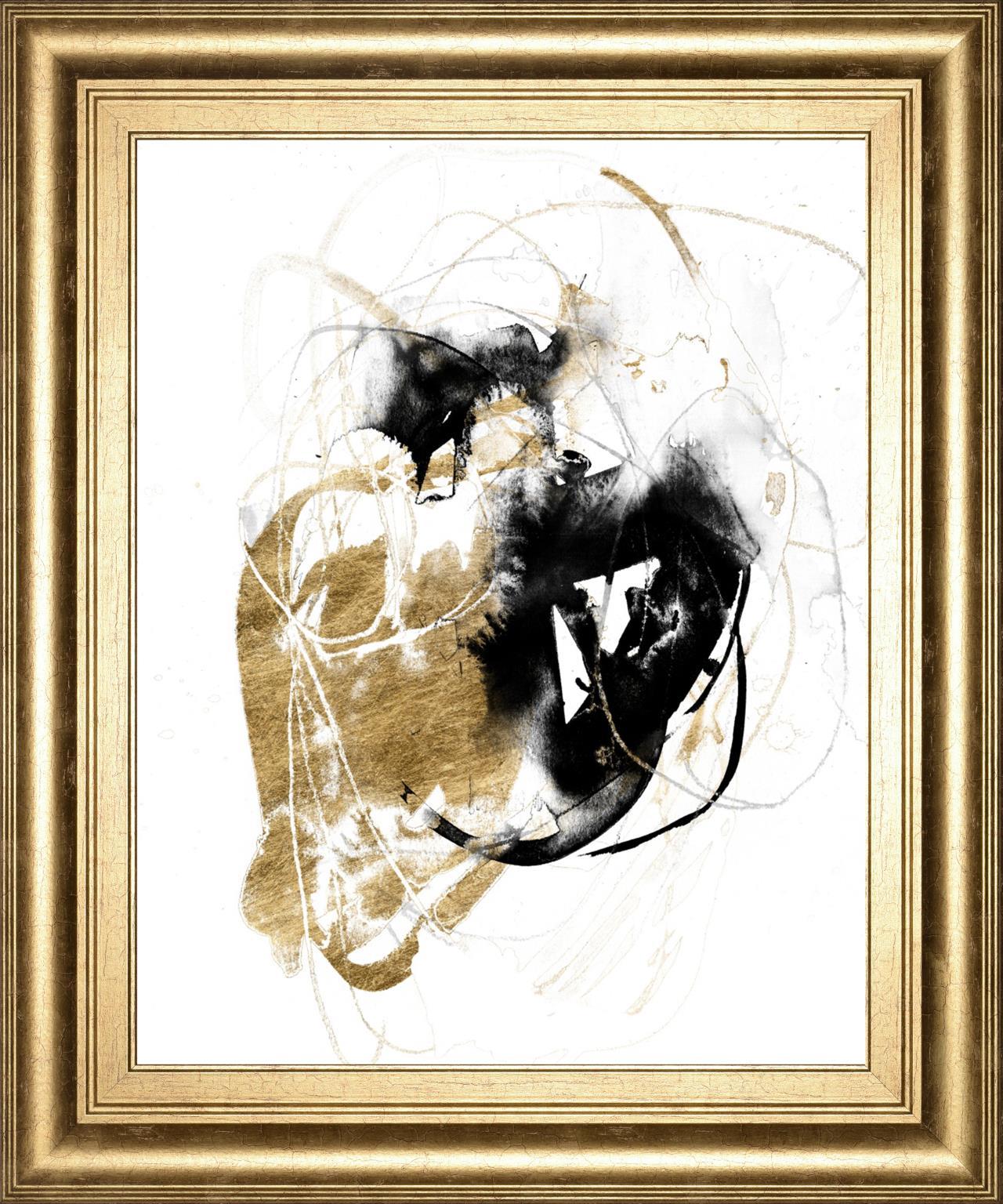 22x26 Black & Gold Splash III By Jennifer Goldberger - Black