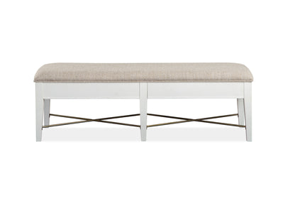 Heron Cove - Bench With Upholstered Seat - Chalk White