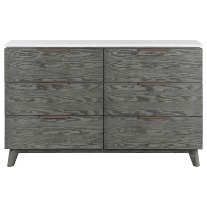 Nathan - 6-Drawer Dresser - Gray