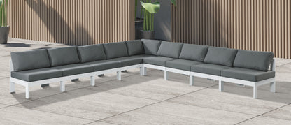 Nizuc - Outdoor Patio Modular Sectional 9 Piece - Grey - Fabric