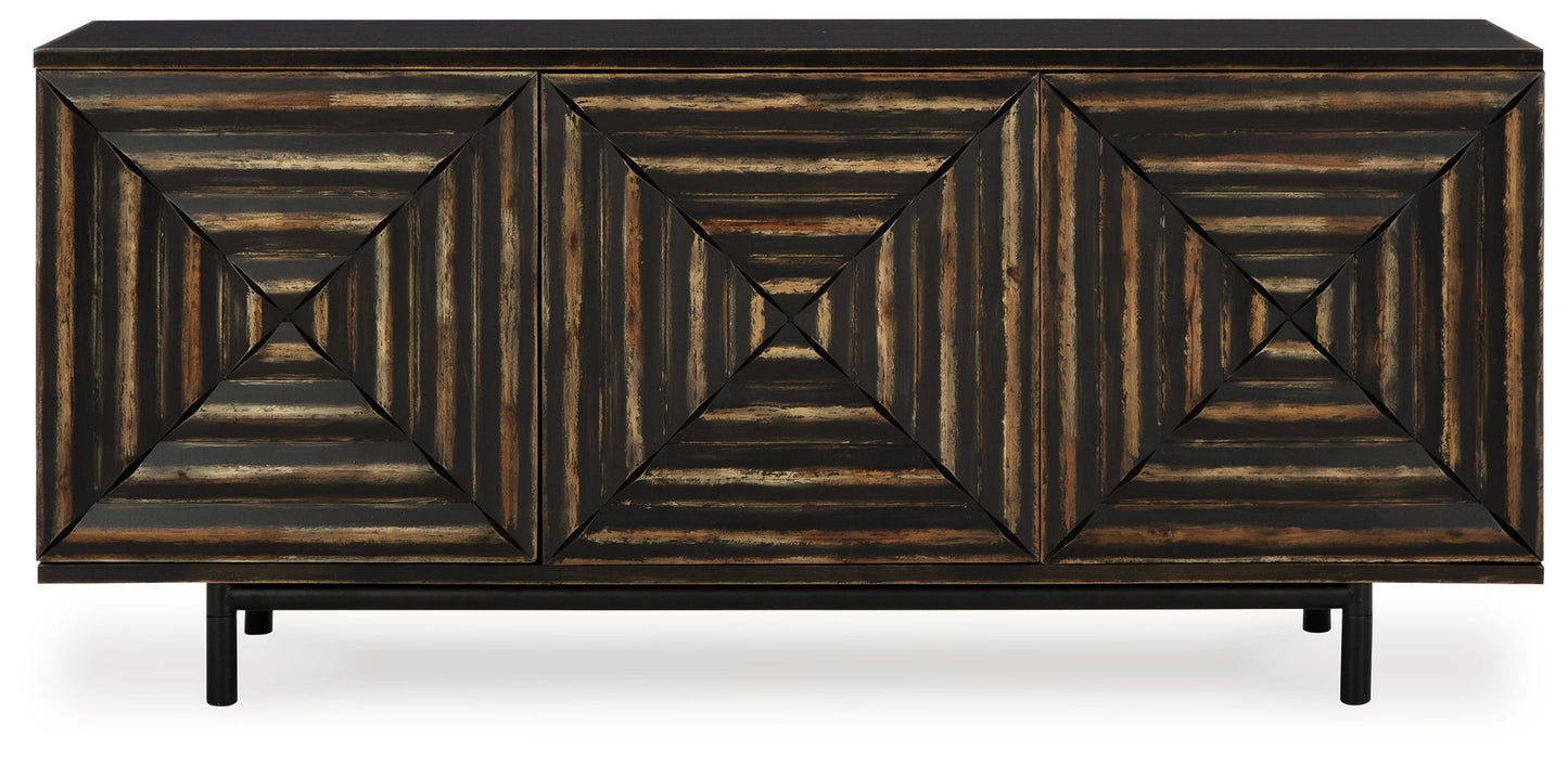 Fair Ridge - Distressed Black - Accent Cabinet