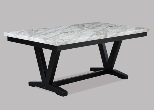 Tanner - Dining Table, Faux Carrara Marble - White