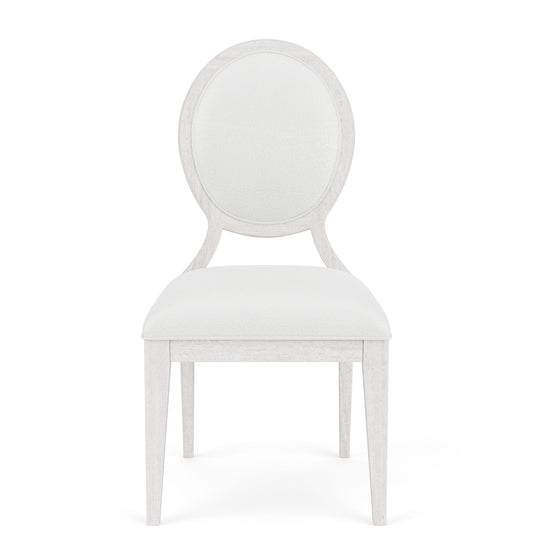 Hepburn - Oval Back Upholstered Side Chair (Set of 2) 2" - White