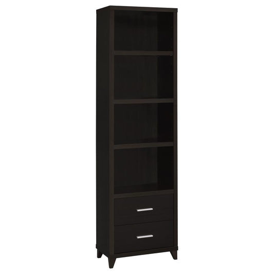 Lewes - 4-Shelf Engineered Wood Media Tower - Cappuccino