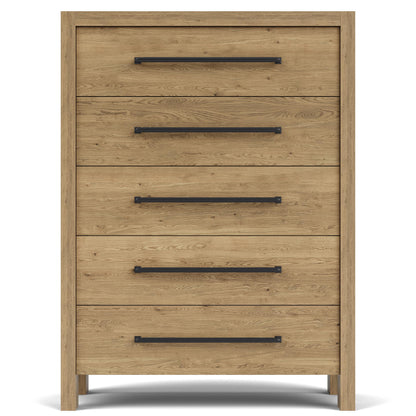 Davie - 5 - Drawer Chest - Light Brown