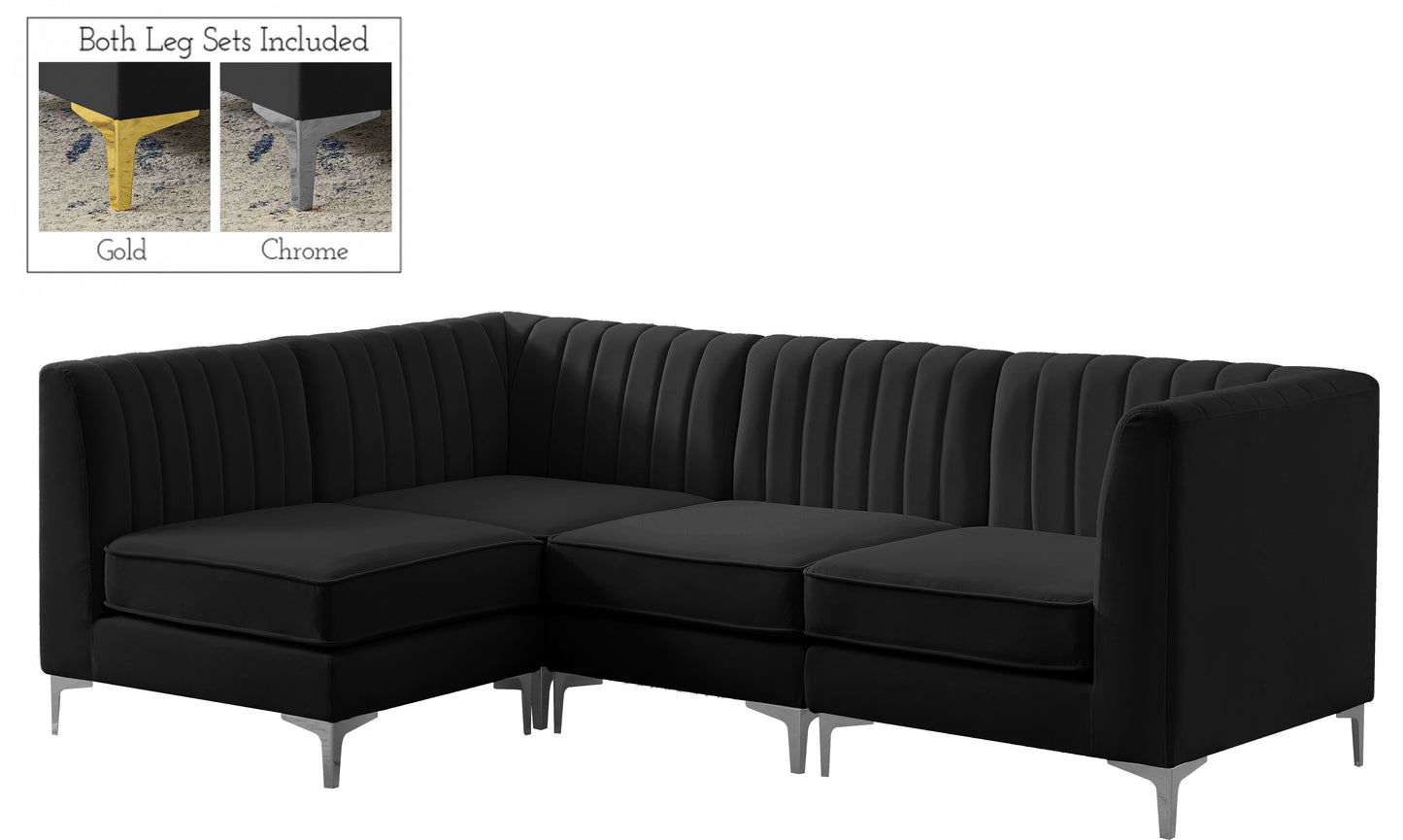 Alina - Modular Sectional - Black - Fabric