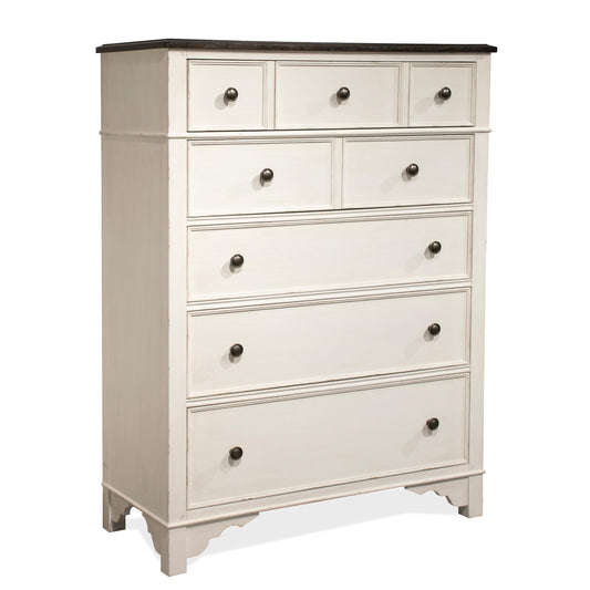 Grand Haven - Five Drawer Chest - Feathered White / Rich Charcoal