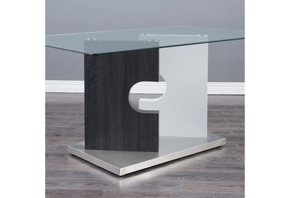 D219 - Dining Table - Clear / White