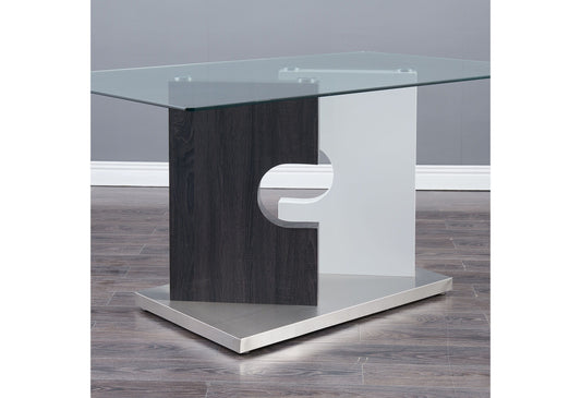 D219 - Dining Table - Clear / White