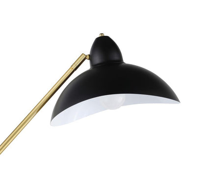 Lucien - Dome Shade Metal Task Floor Lamp - Black