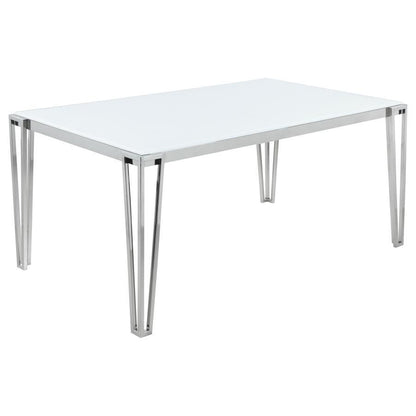 Pauline - Rectangular Glass Top Dining Table - Chrome