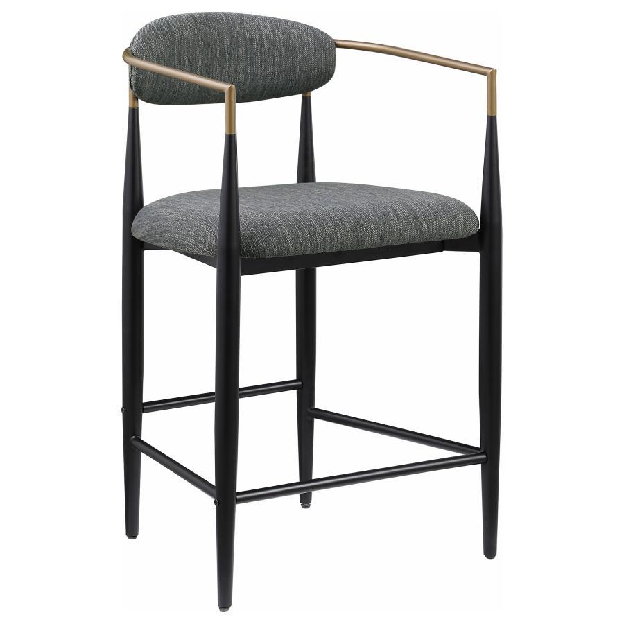 Tina - Metal Counter Height Bar Stool With Upholstered Back And Seat (Set of 2)