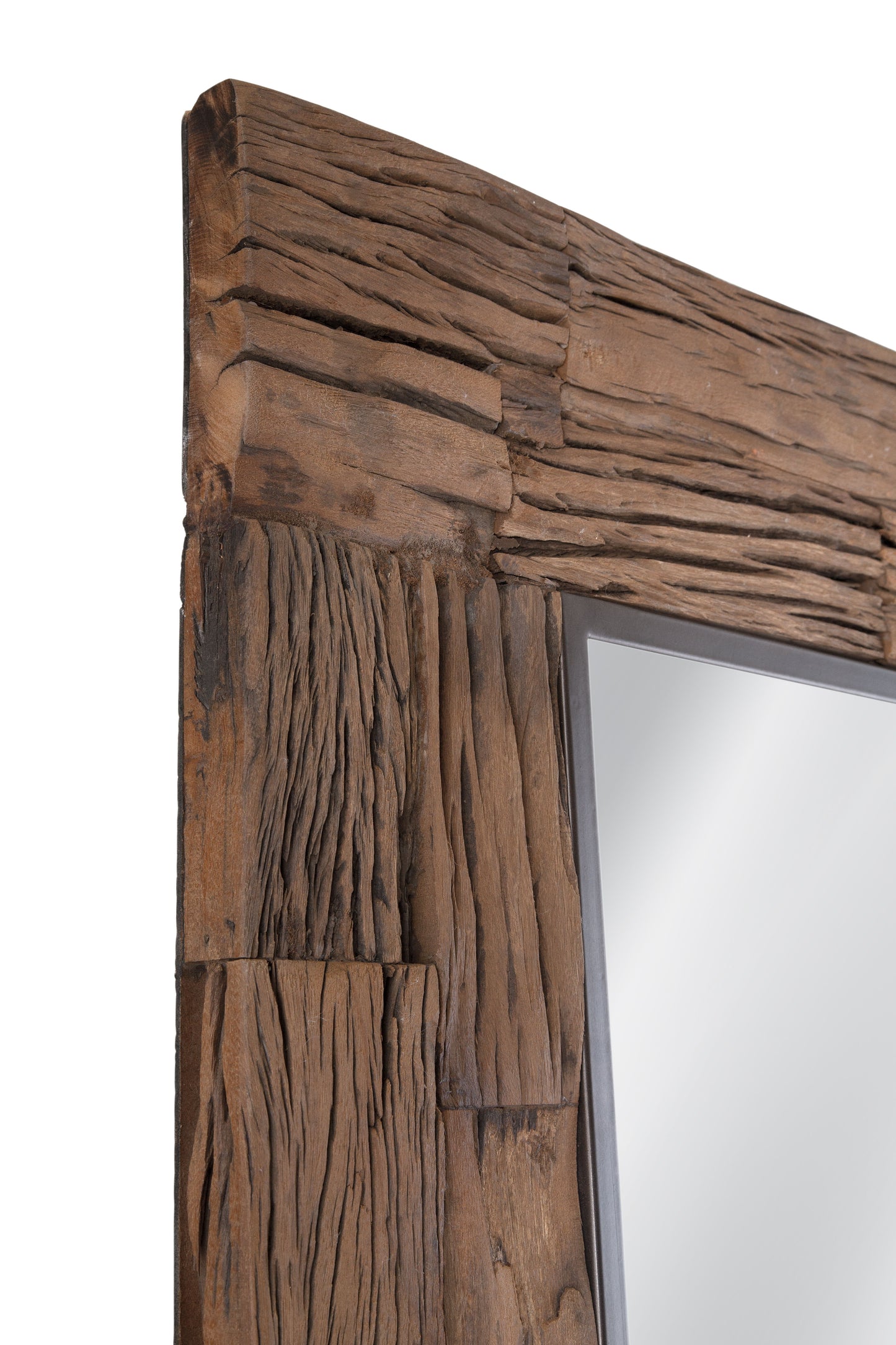 Rustic Floor MIrror - Dark Brown