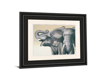 Elephant By Peter Moustakas - Framed Print Wall Art - Dark Gray