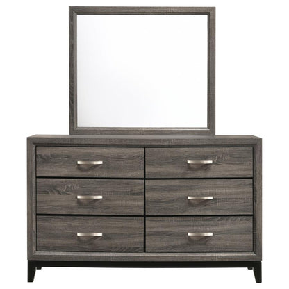 Watson - 6-Drawer Dresser With Mirror - Gray Oak