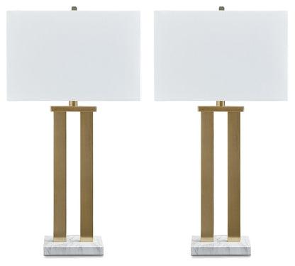 Coopermen - Gold Finish / White - Metal Table Lamp (Set of 2)