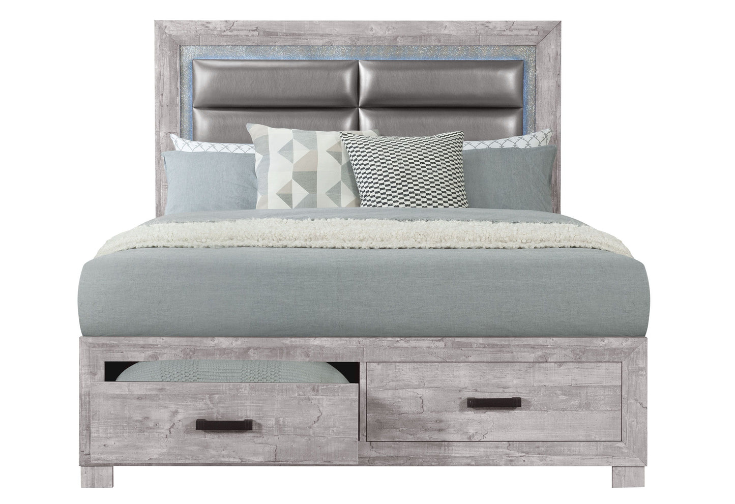 Nolan - 5 Piece Queen Bedroom Set - Gray