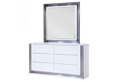 Ylime - Dresser With LED - Smooth White