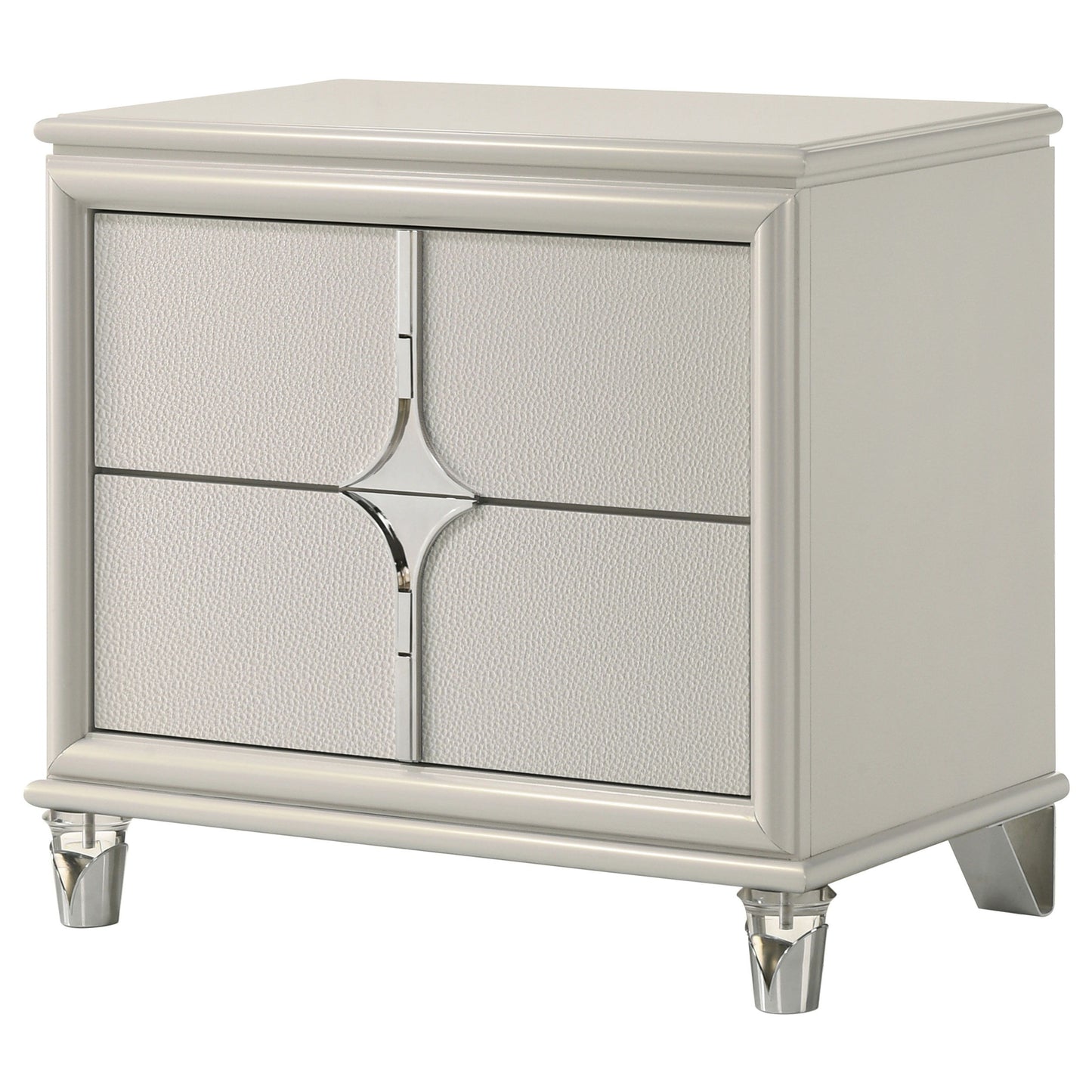 Olivia - 2-Drawer Nightstand Bedside Table - Pearl White