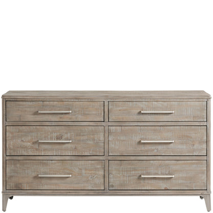 Intrigue - Six Drawer Dresser - Light Brown