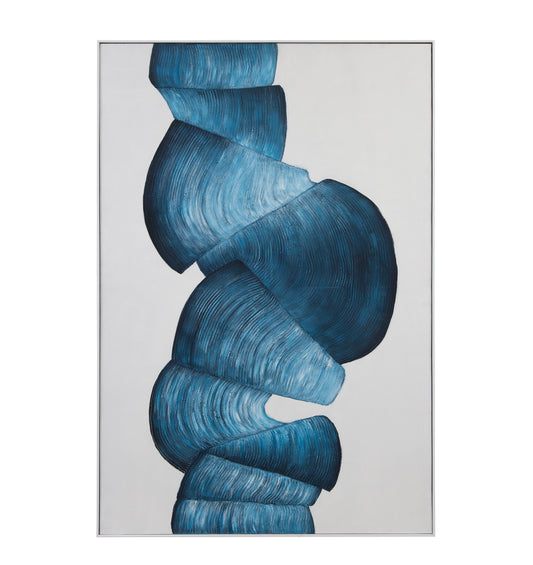 Ribbons - Canvas Art - White / Blue