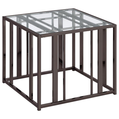 Adri - Rectangular Glass Top Side End Table