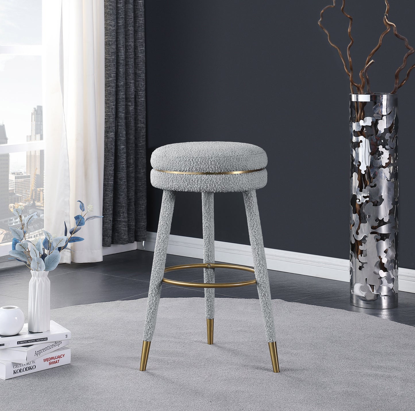 Coral - Bar Stool - Gray