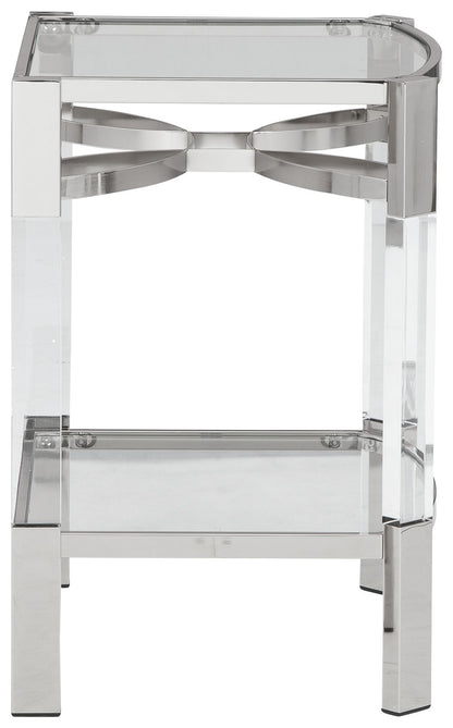 Chaseton - Clear / Silver Finish - Accent Table